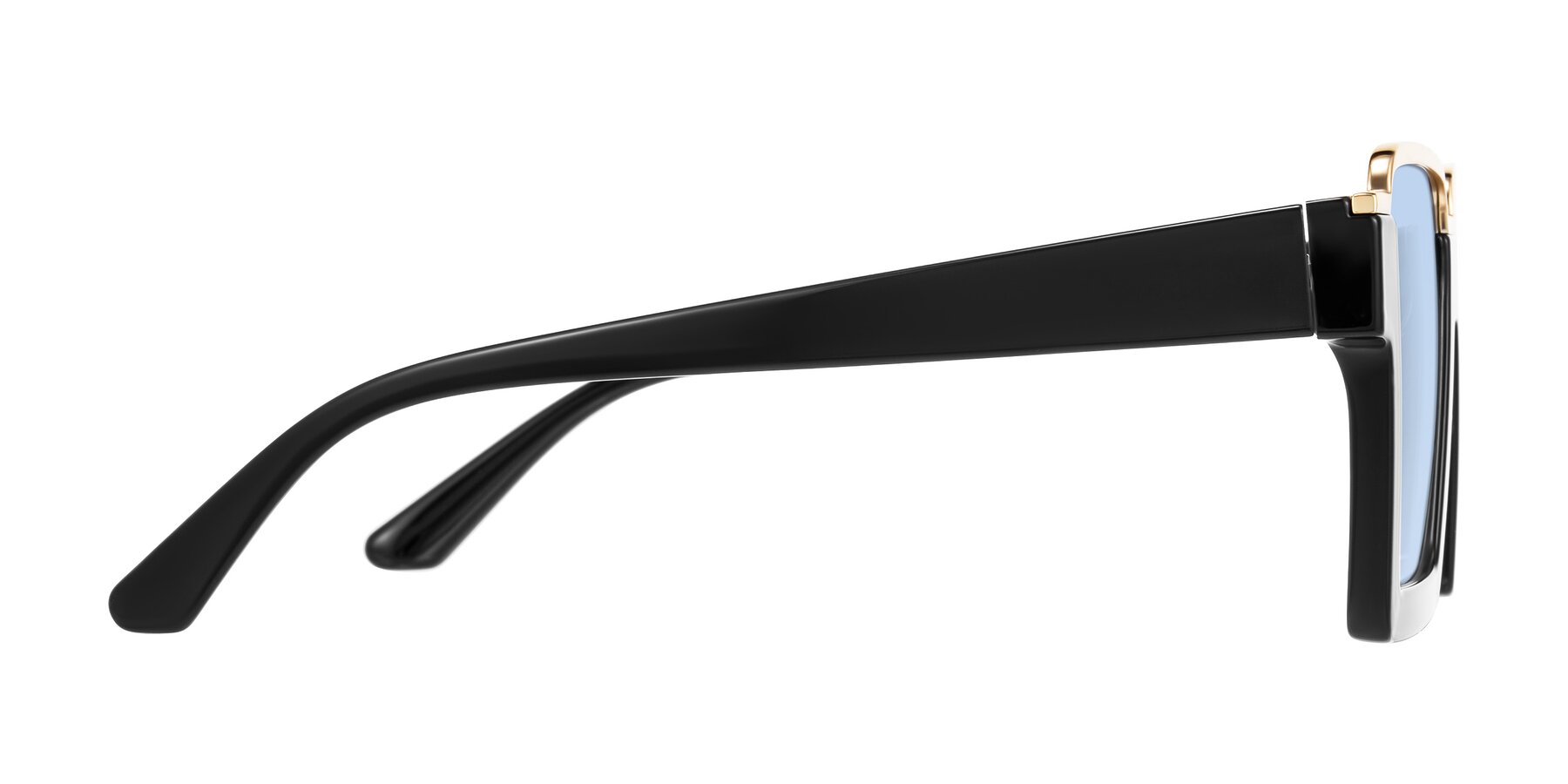 Side of Reyes in Black with Light Blue Tinted Lenses
