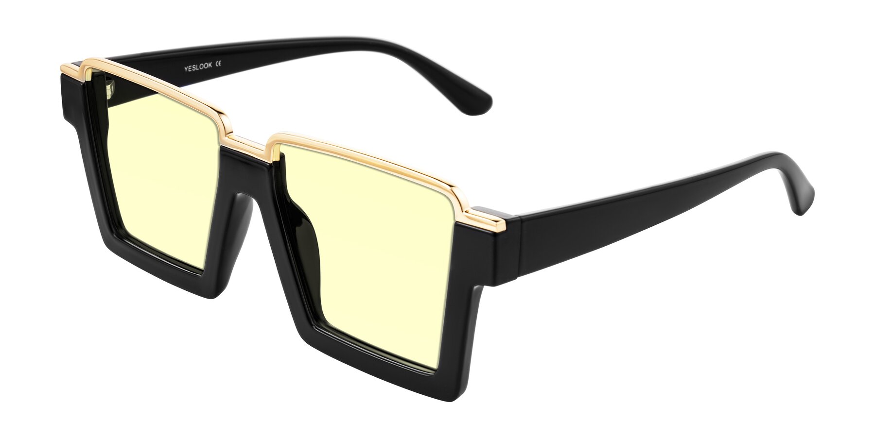 Angle of Reyes in Black with Light Yellow Tinted Lenses