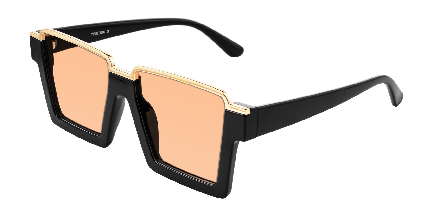 Angle of Reyes in Black with Light Orange Tinted Lenses