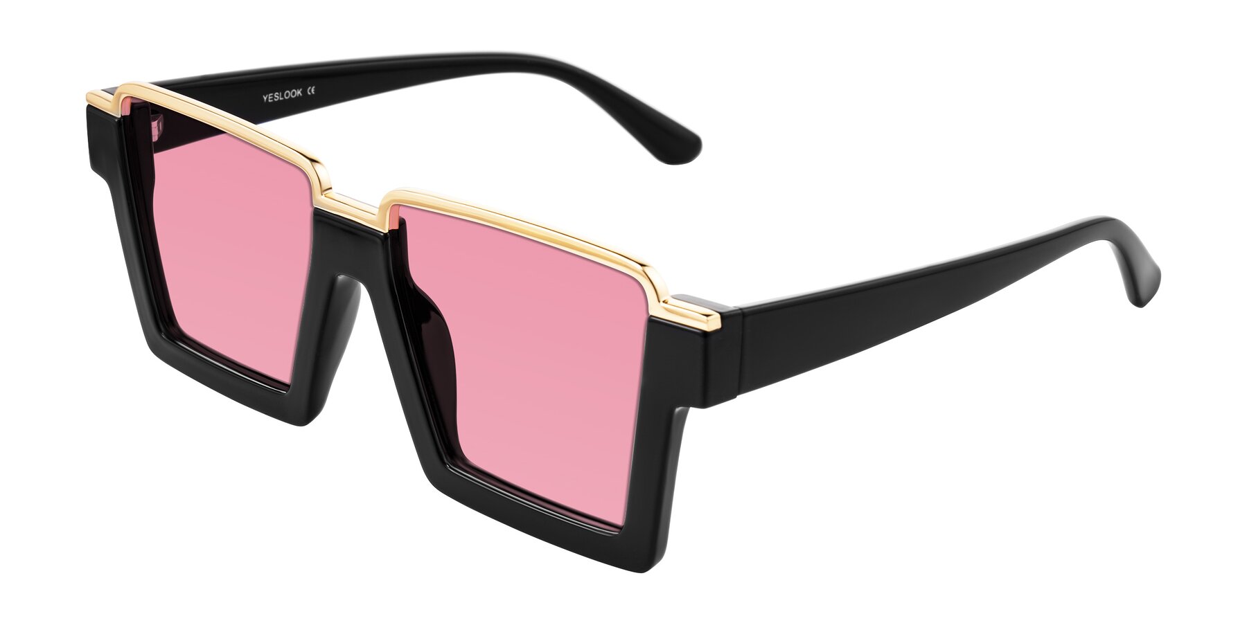 Angle of Reyes in Black with Pink Tinted Lenses