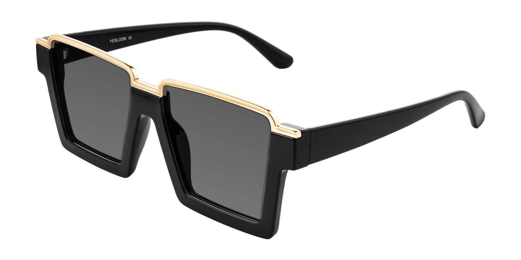 Angle of Reyes in Black with Medium Gray Tinted Lenses