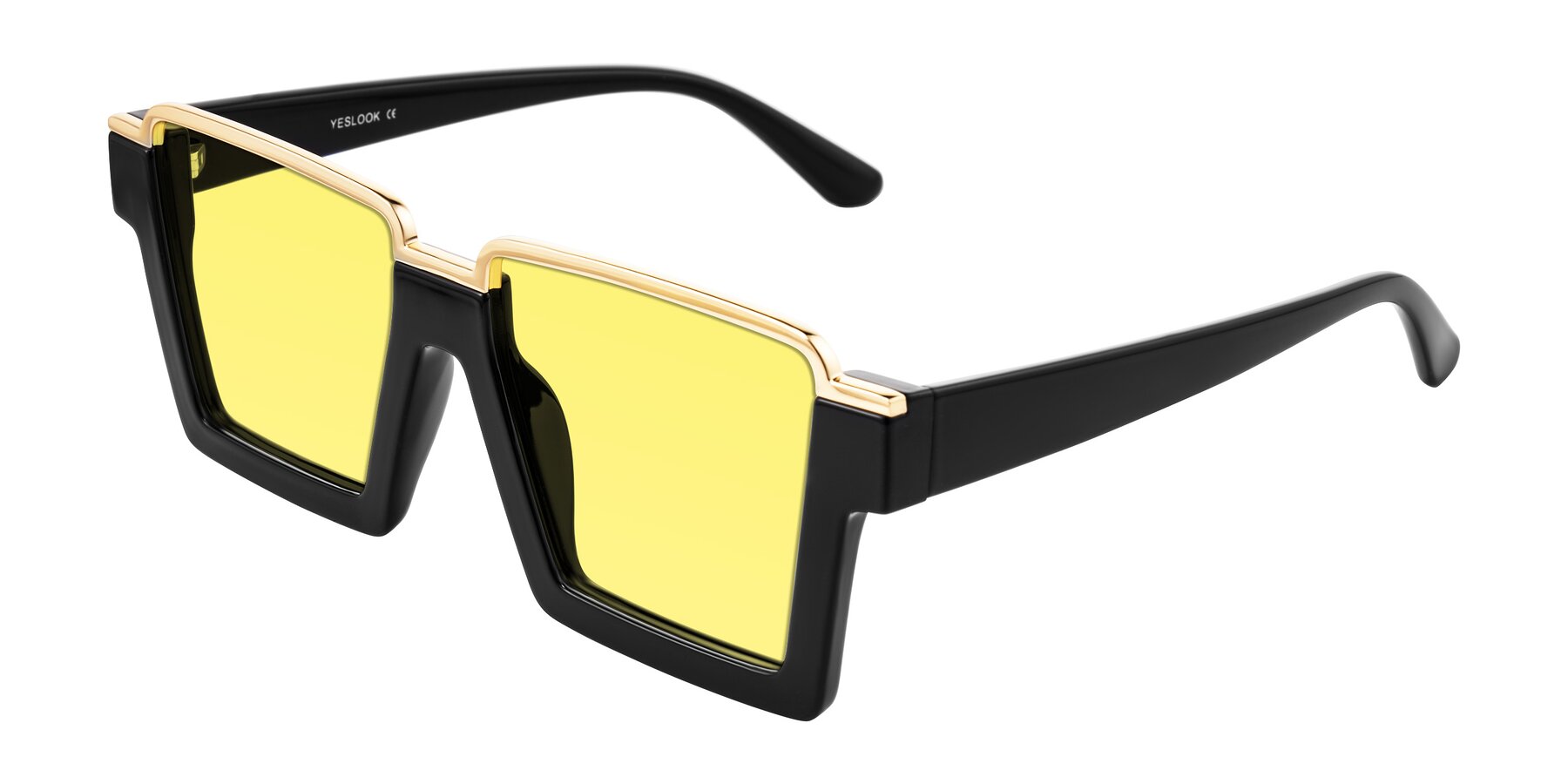 Angle of Reyes in Black with Medium Yellow Tinted Lenses