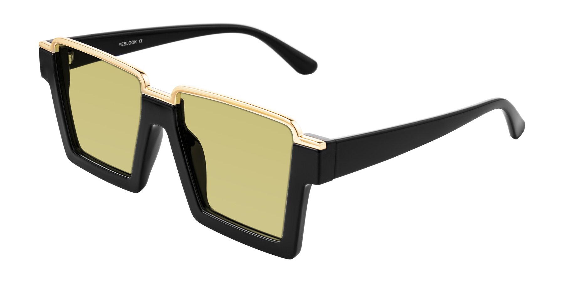 Angle of Reyes in Black with Medium Champagne Tinted Lenses