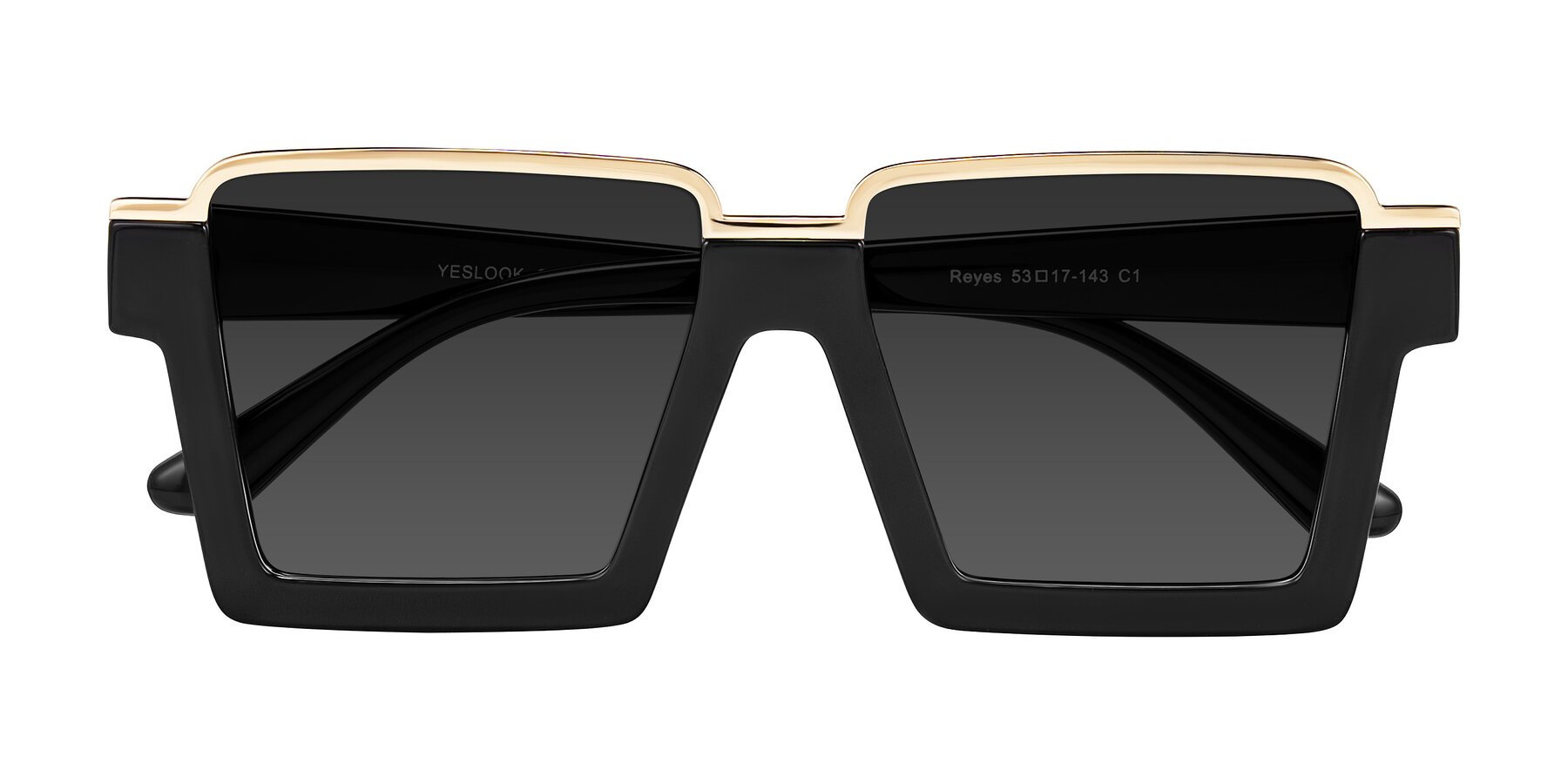 Folded Front of Reyes in Black with Gray Tinted Lenses