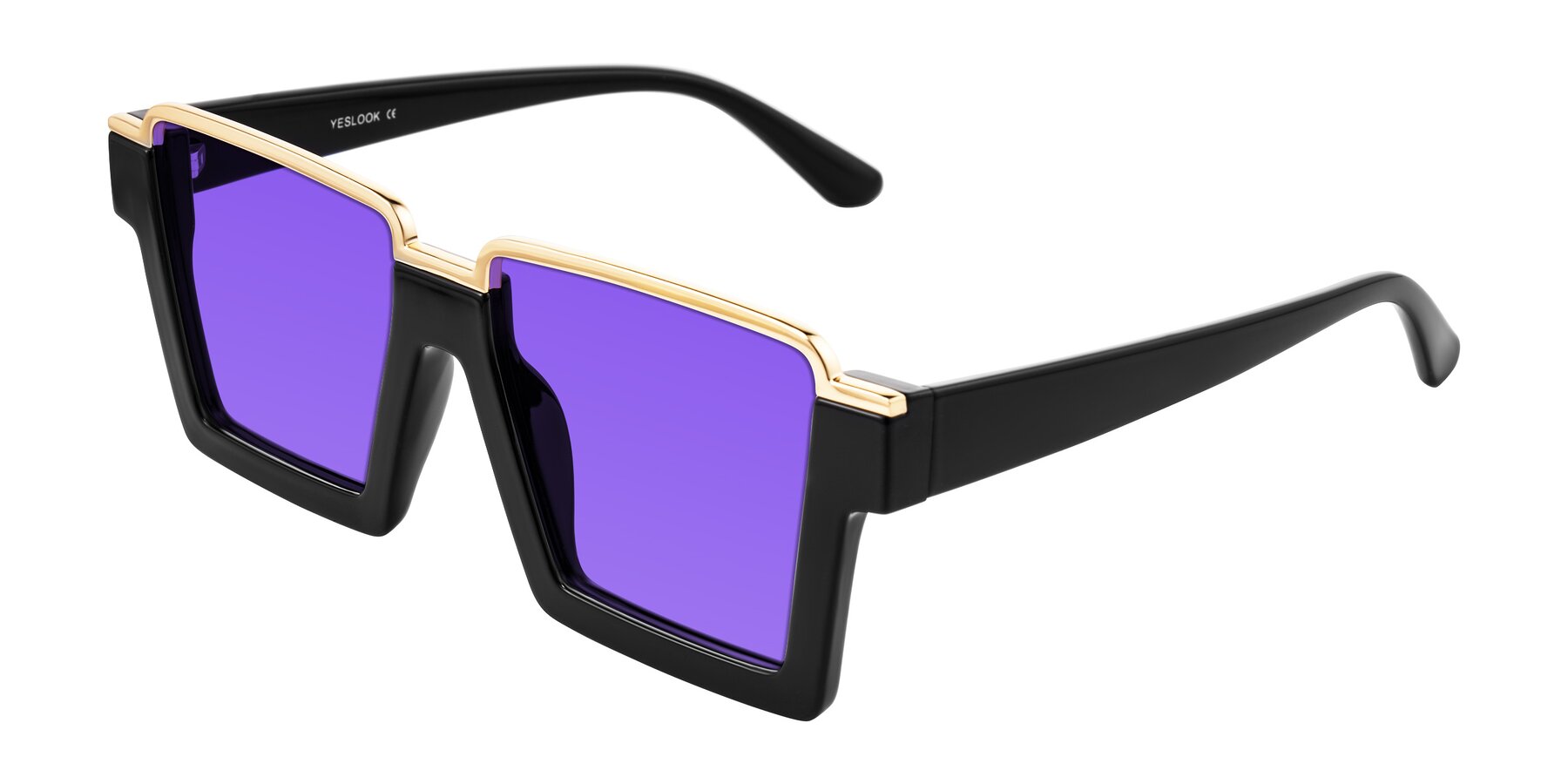 Angle of Reyes in Black with Purple Tinted Lenses