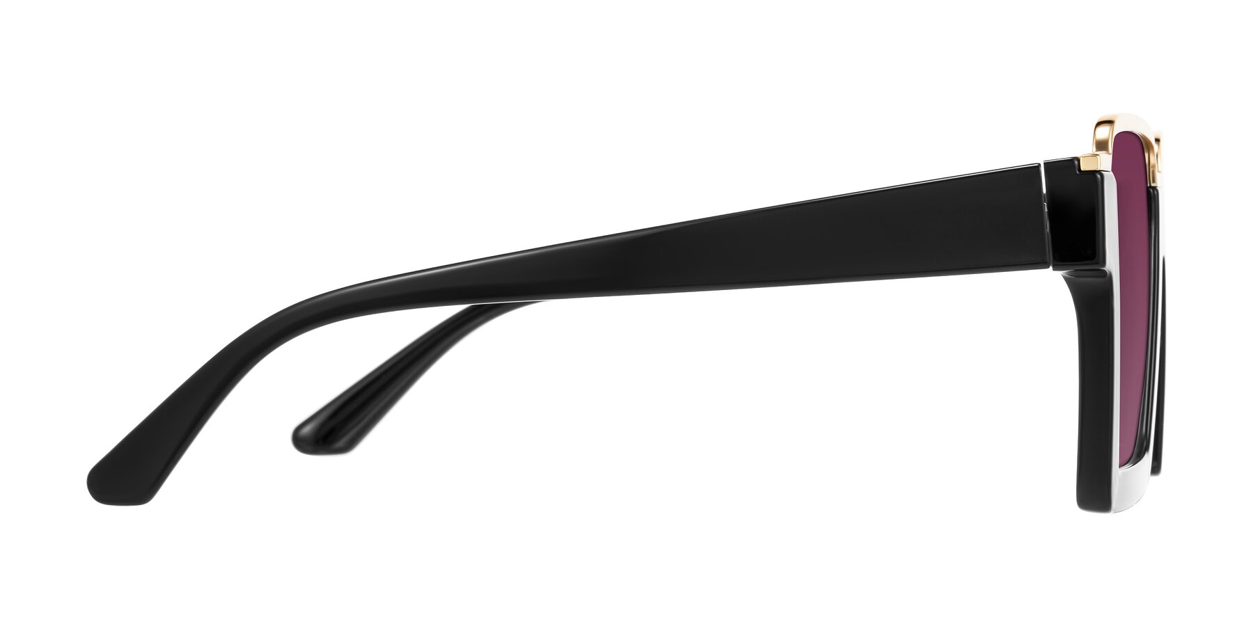 Side of Reyes in Black with Wine Tinted Lenses