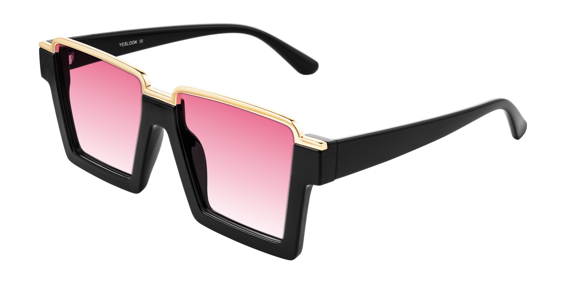 Angle of Reyes in Black with Pink Gradient Lenses