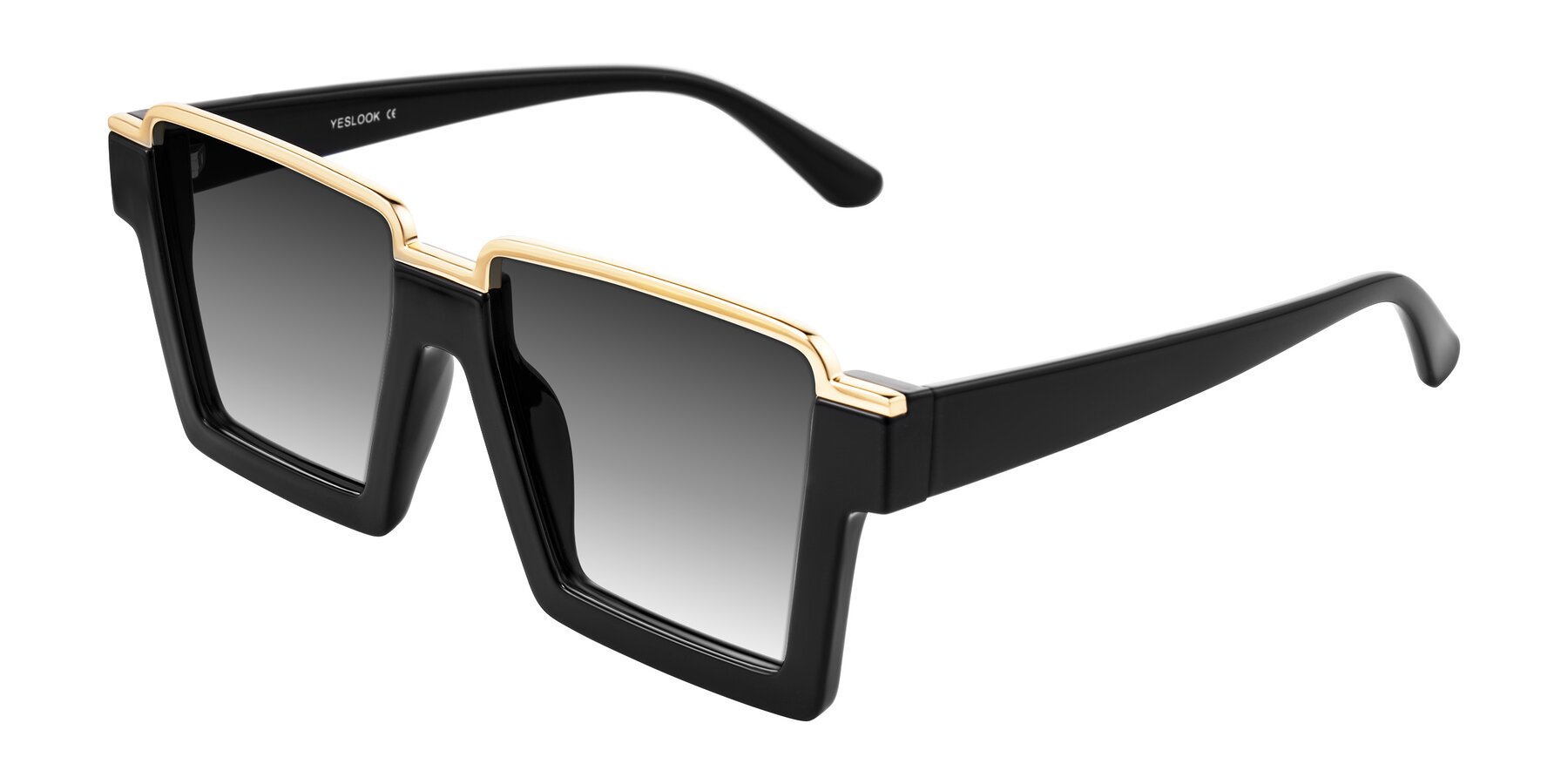Angle of Reyes in Black with Gray Gradient Lenses