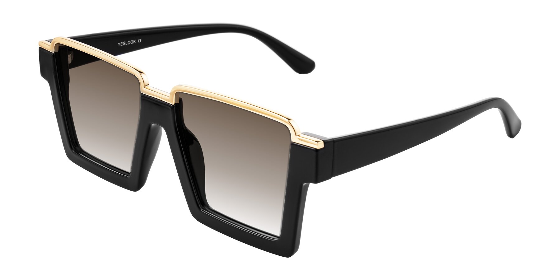 Angle of Reyes in Black with Brown Gradient Lenses