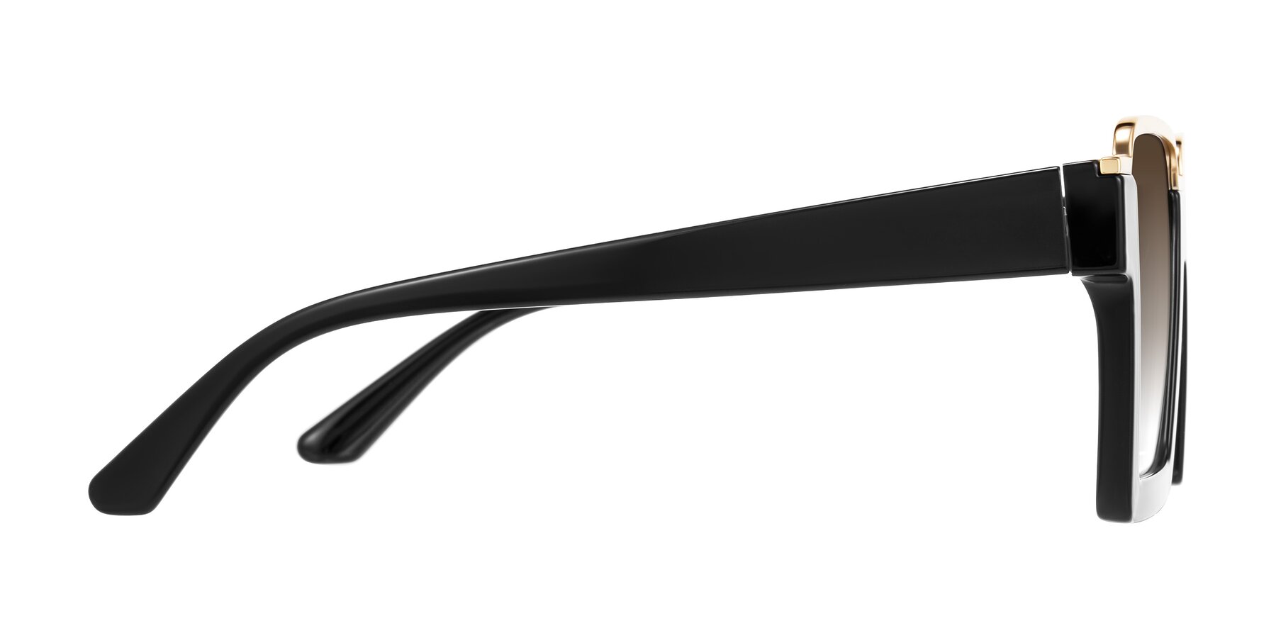 Side of Reyes in Black with Brown Gradient Lenses