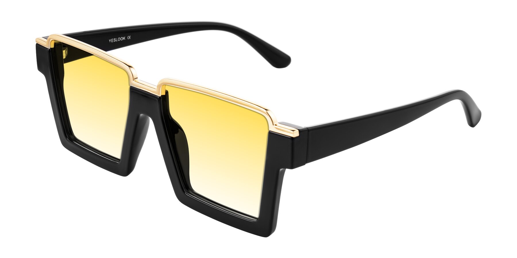 Angle of Reyes in Black with Yellow Gradient Lenses