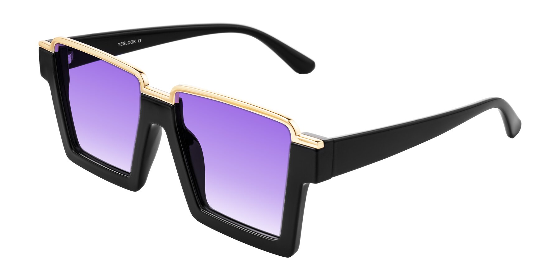 Angle of Reyes in Black with Purple Gradient Lenses