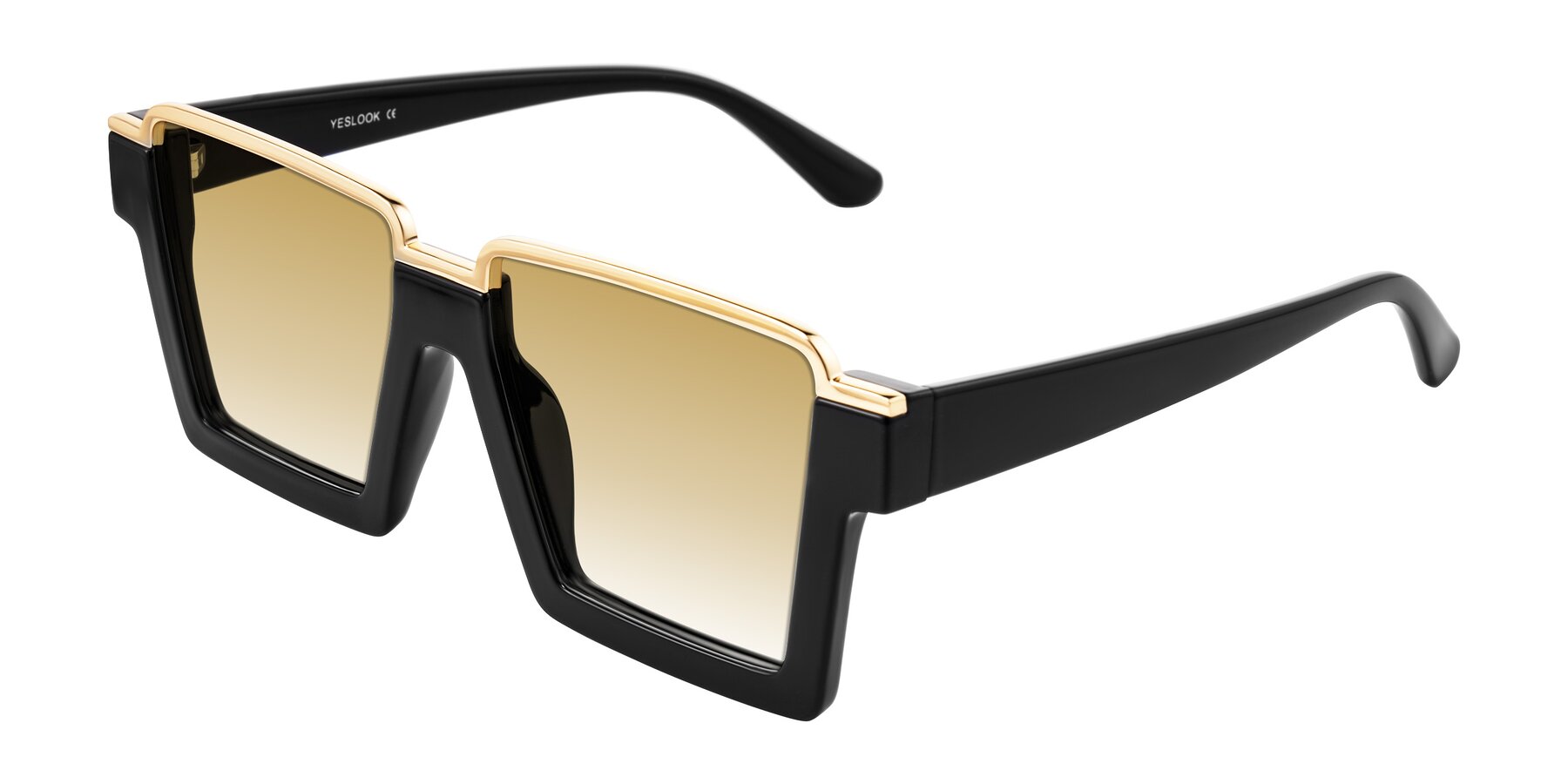 Angle of Reyes in Black with Champagne Gradient Lenses