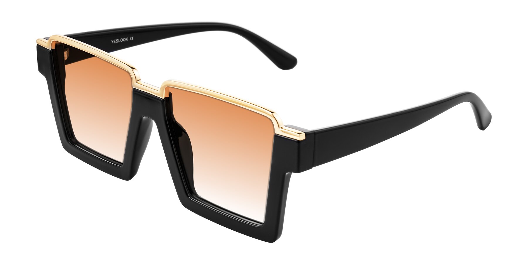 Angle of Reyes in Black with Orange Gradient Lenses