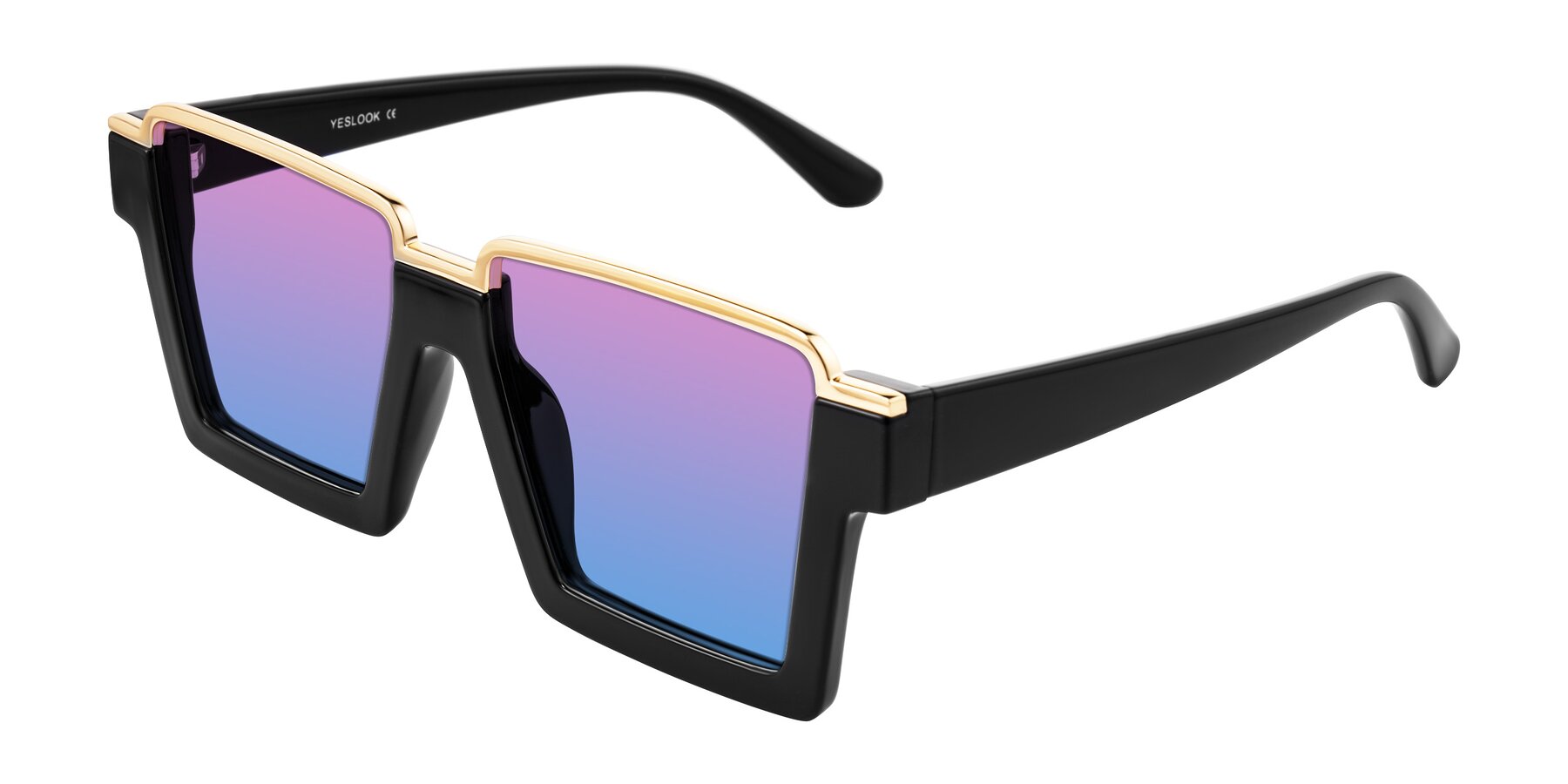 Angle of Reyes in Black with Pink / Blue Gradient Lenses