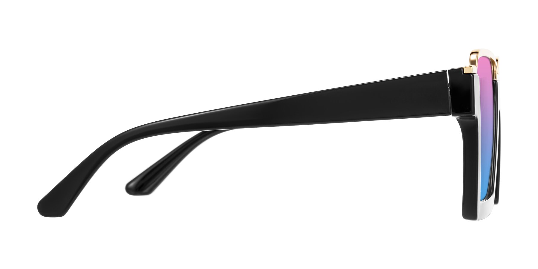 Side of Reyes in Black with Pink / Blue Gradient Lenses
