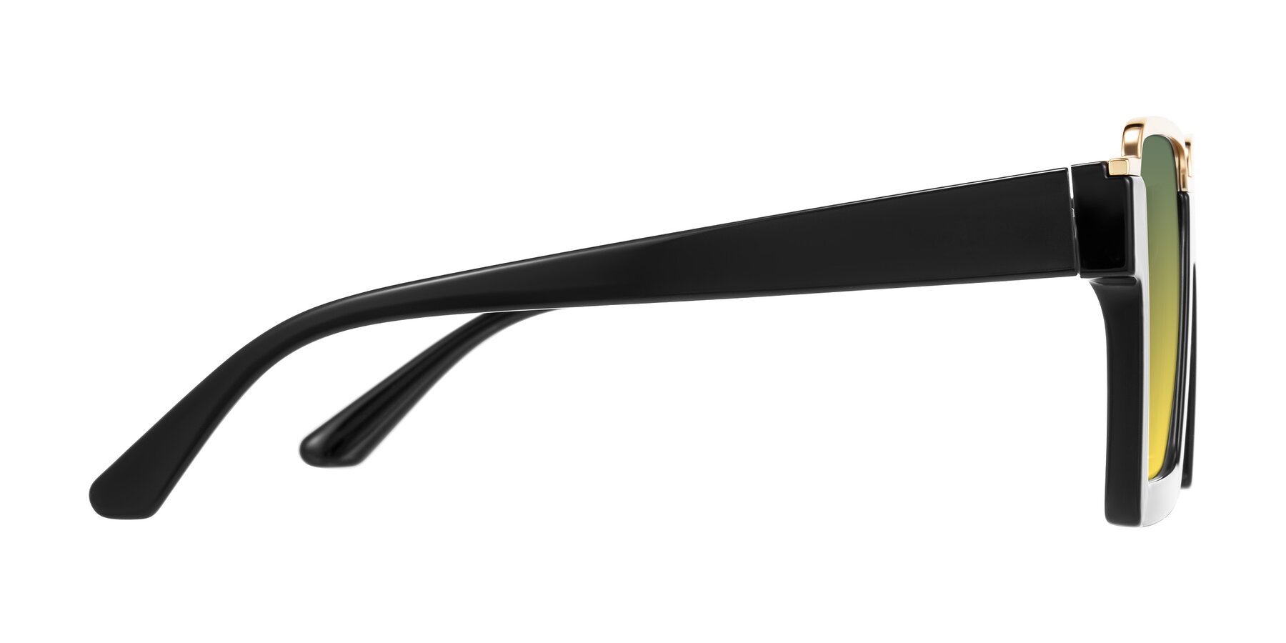 Side of Reyes in Black with Green / Yellow Gradient Lenses