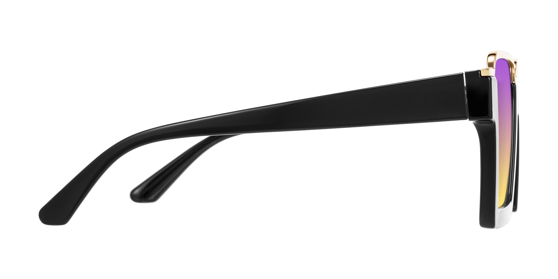 Side of Reyes in Black with Purple / Yellow Gradient Lenses