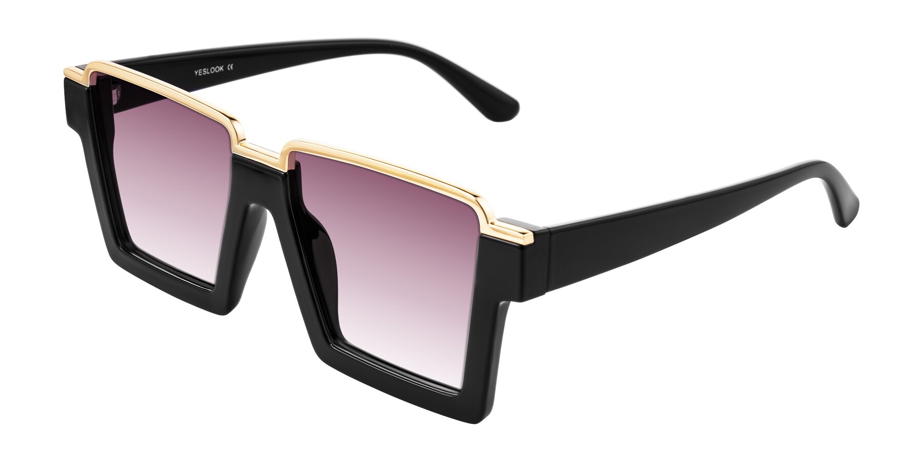 Angle of Reyes in Black with Wine Gradient Lenses