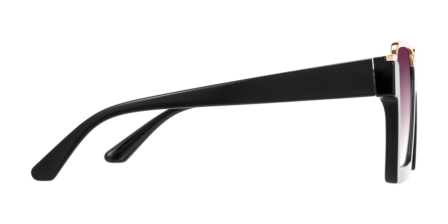 Side of Reyes in Black with Wine Gradient Lenses