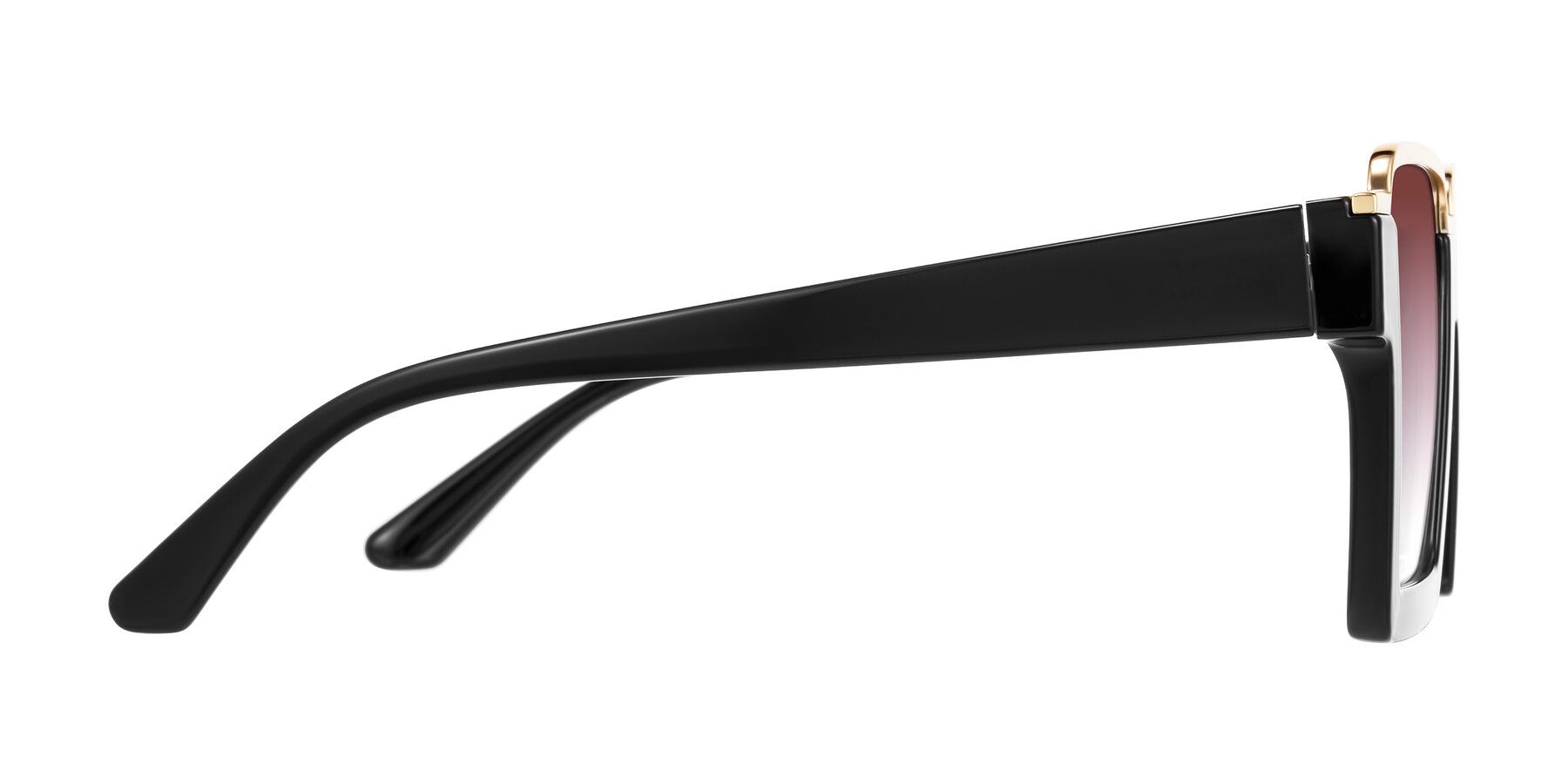 Side of Reyes in Black with Garnet Gradient Lenses