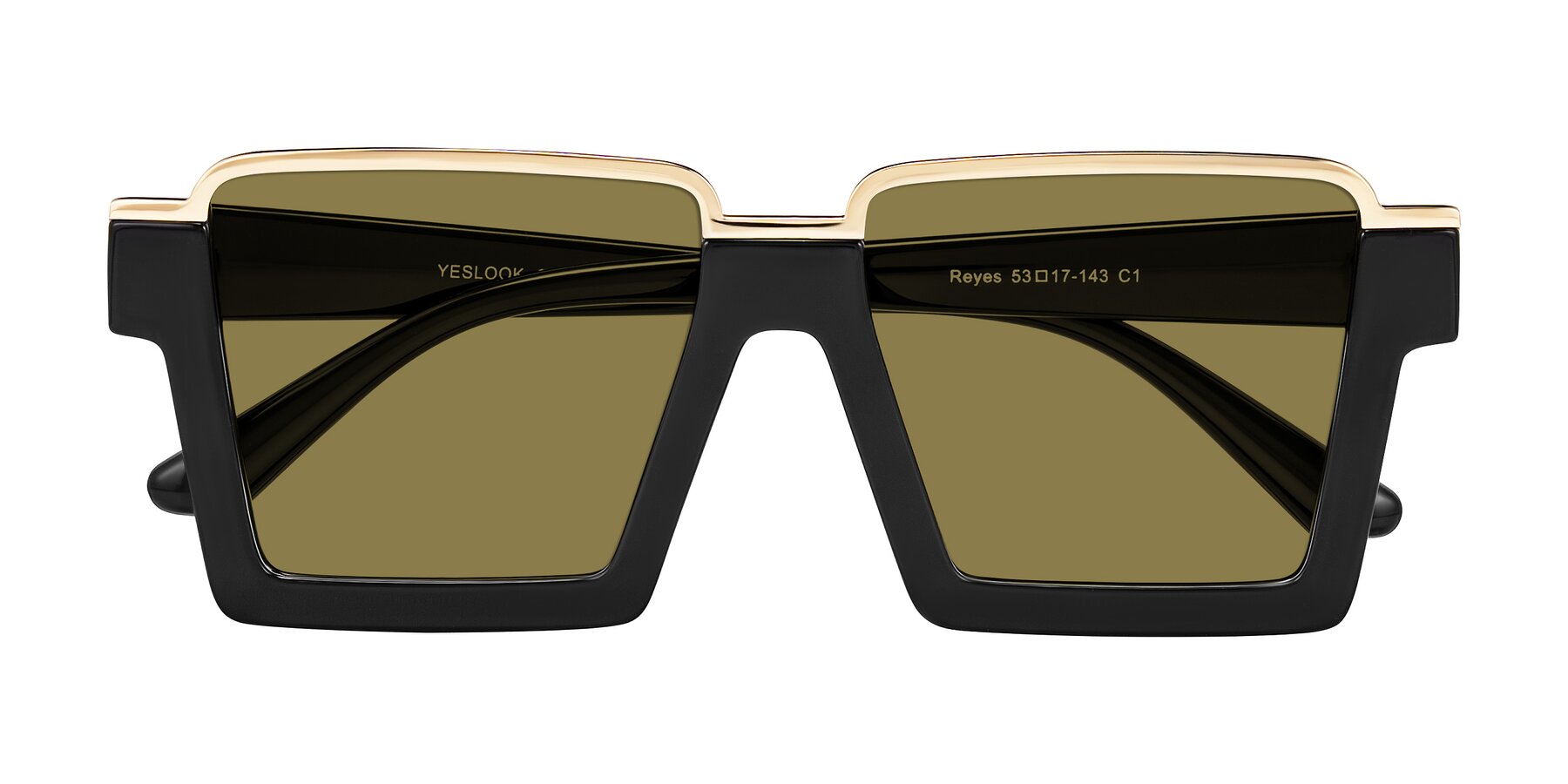 Folded Front of Reyes in Black with Brown Polarized Lenses