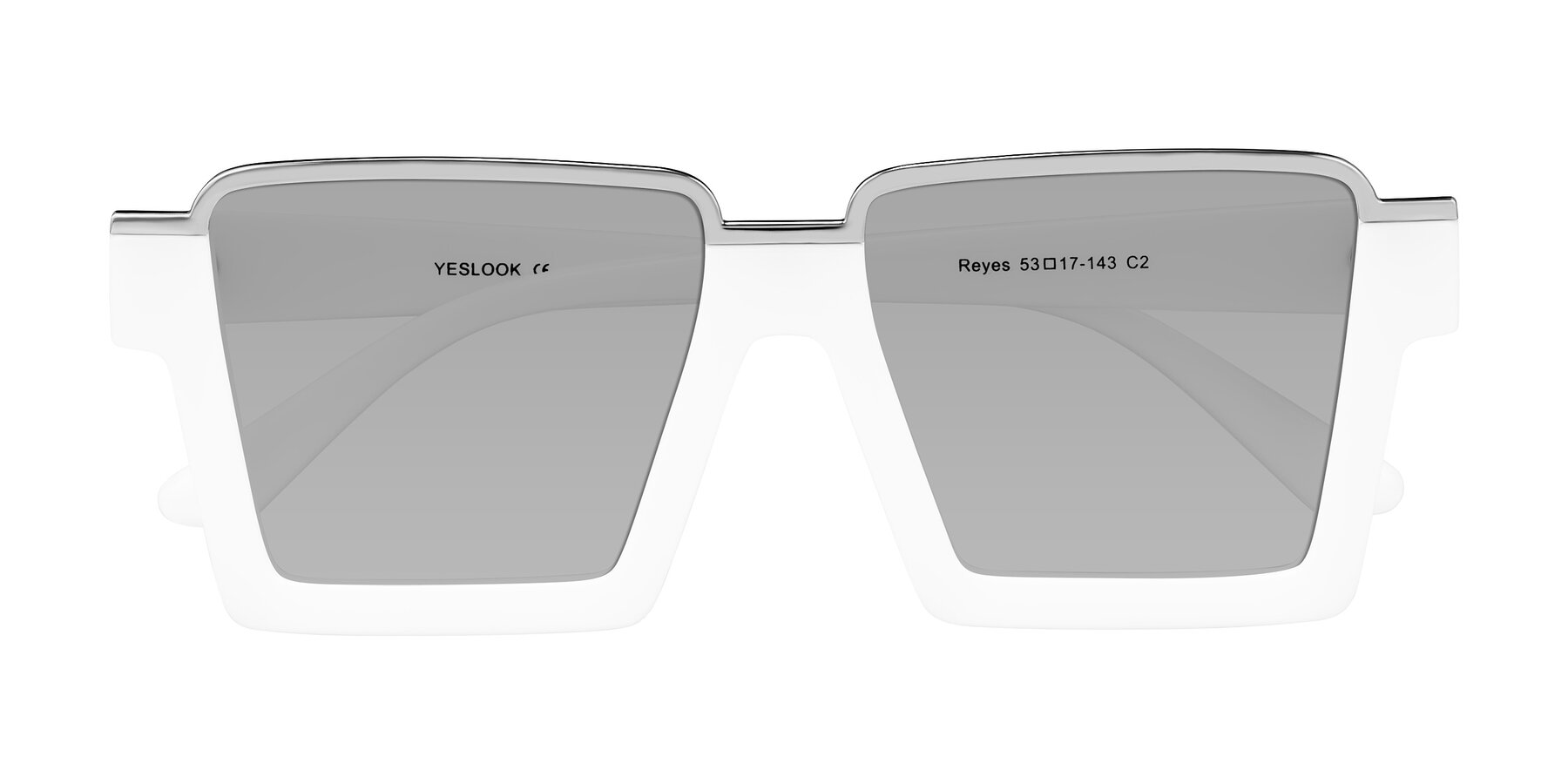 Folded Front of Reyes in White with Light Gray Tinted Lenses