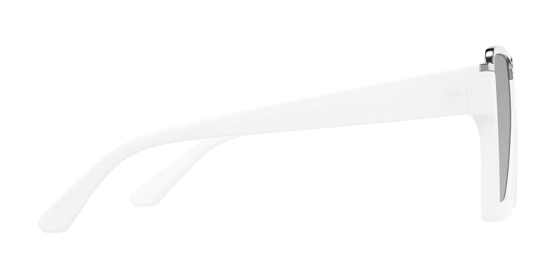 Side of Reyes in White with Light Gray Tinted Lenses