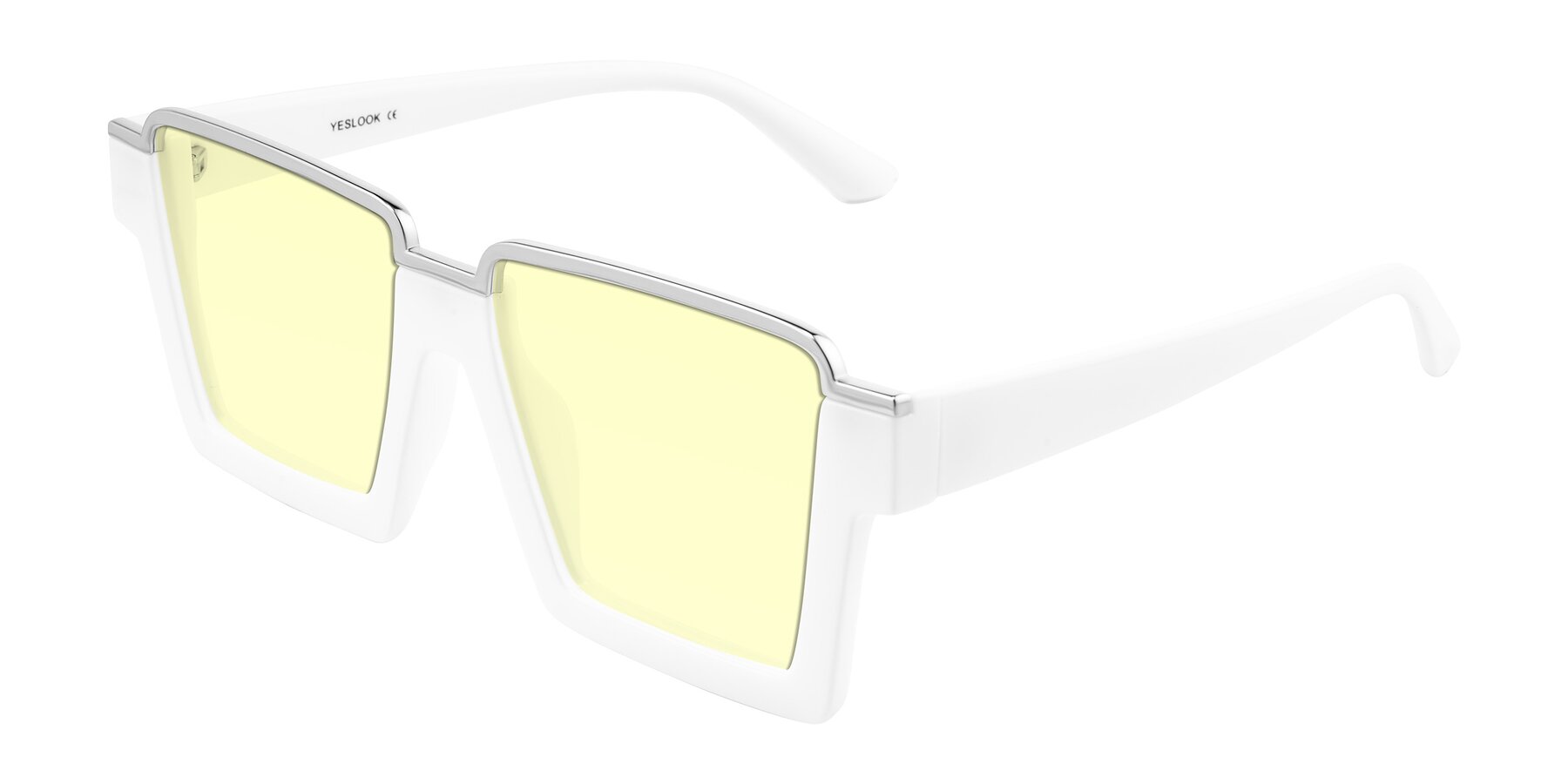 Angle of Reyes in White with Light Yellow Tinted Lenses