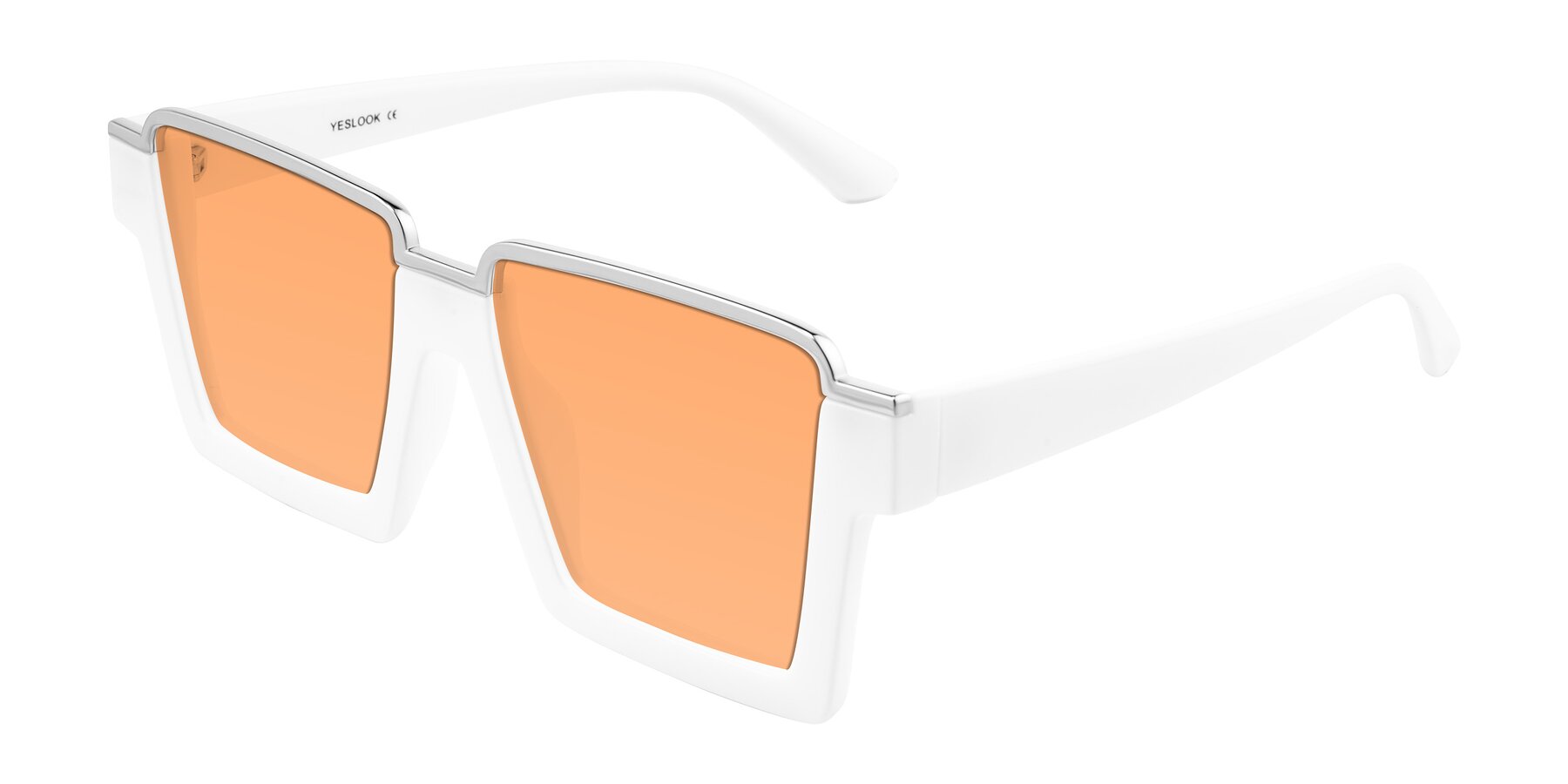 Angle of Reyes in White with Medium Orange Tinted Lenses