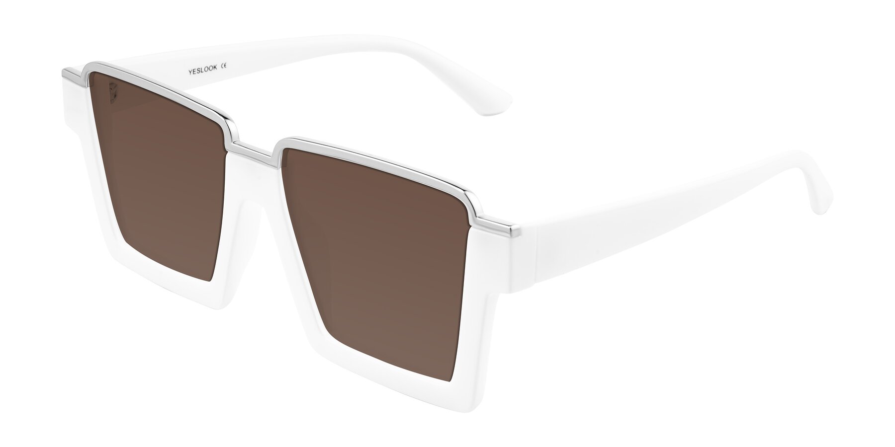 Angle of Reyes in White with Brown Tinted Lenses