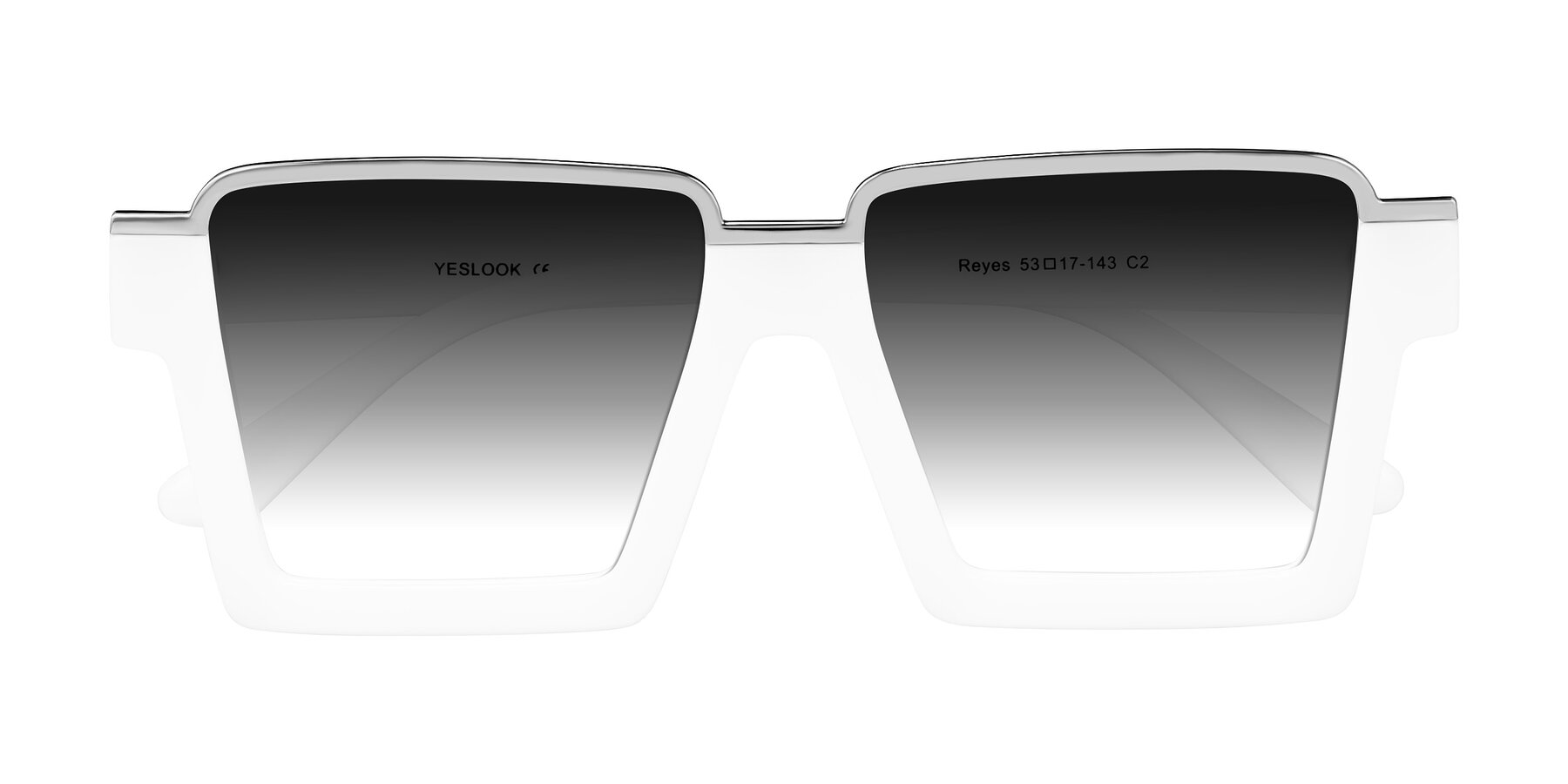Folded Front of Reyes in White with Gray Gradient Lenses