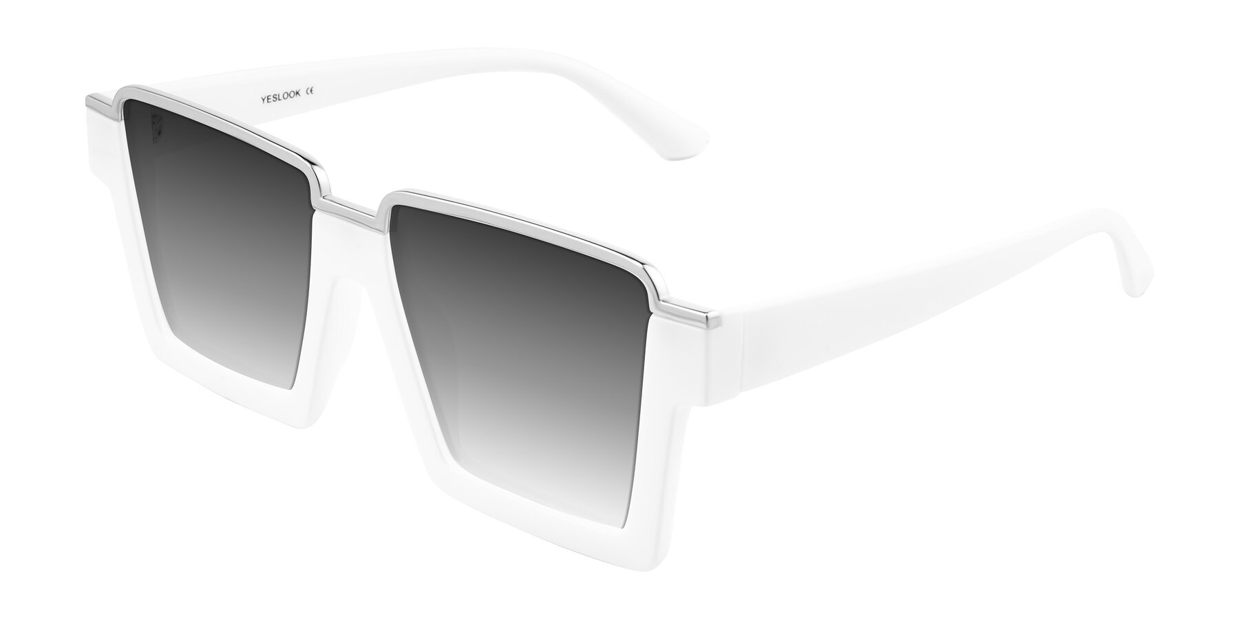 Angle of Reyes in White with Gray Gradient Lenses