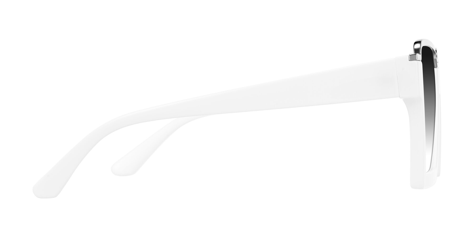 Side of Reyes in White with Gray Gradient Lenses