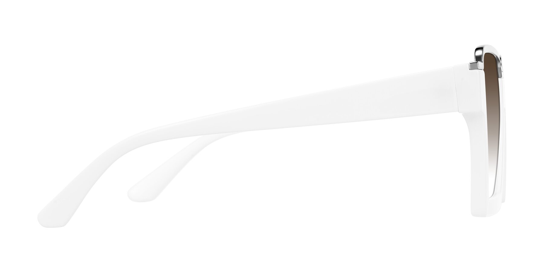 Side of Reyes in White with Brown Gradient Lenses
