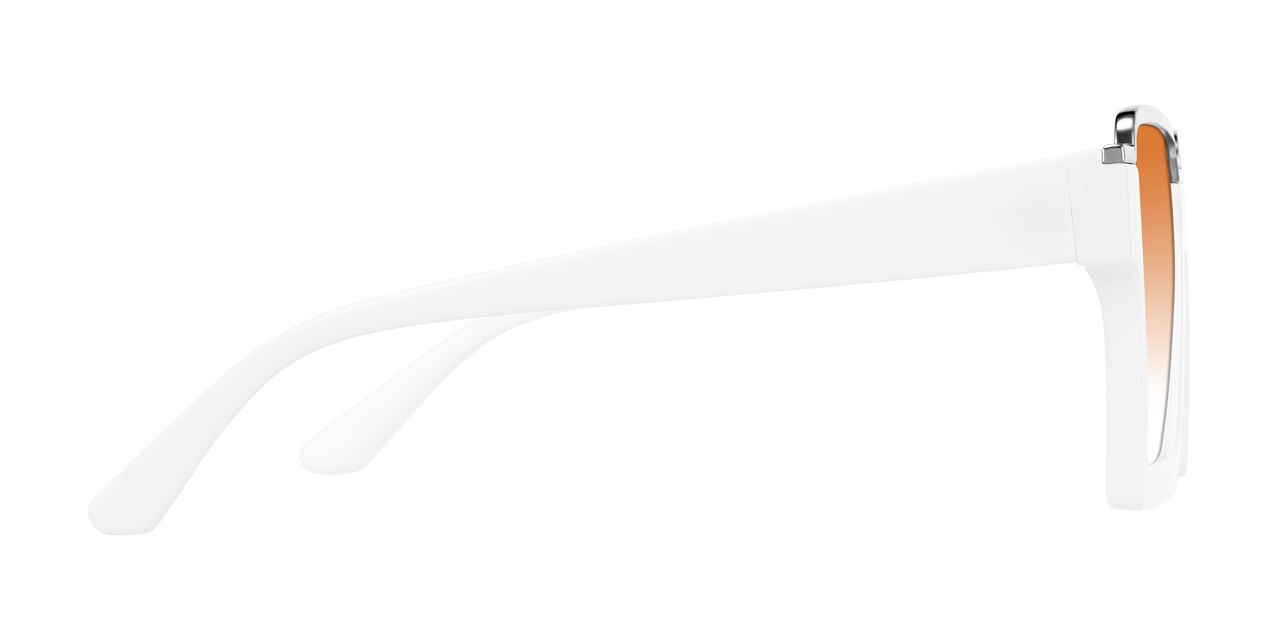 Side of Reyes in White with Orange Gradient Lenses