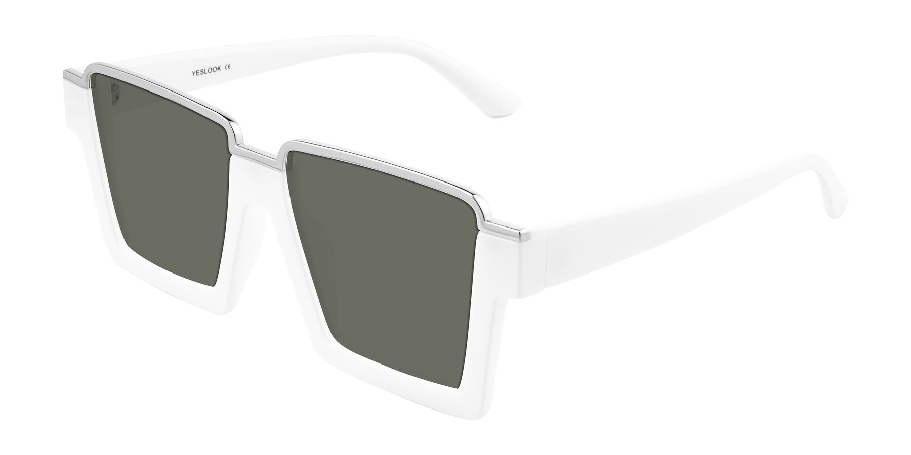 Angle of Reyes in White with Gray Polarized Lenses
