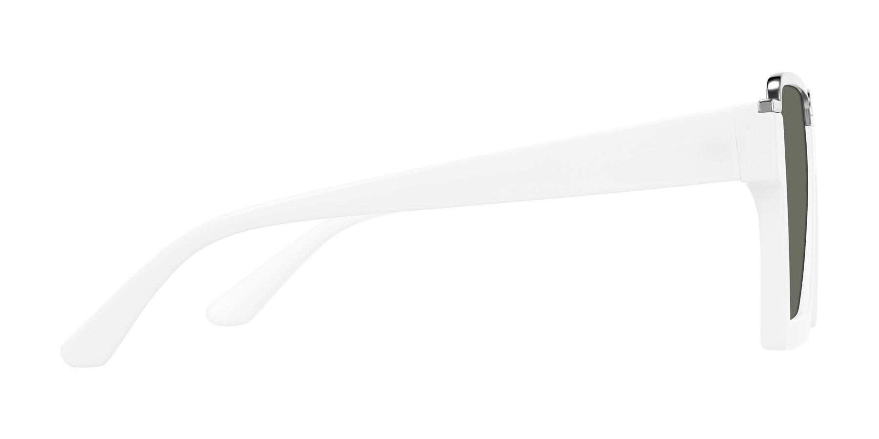 Side of Reyes in White with Gray Polarized Lenses