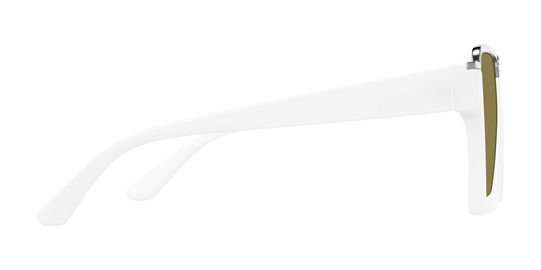 Side of Reyes in White with Brown Polarized Lenses