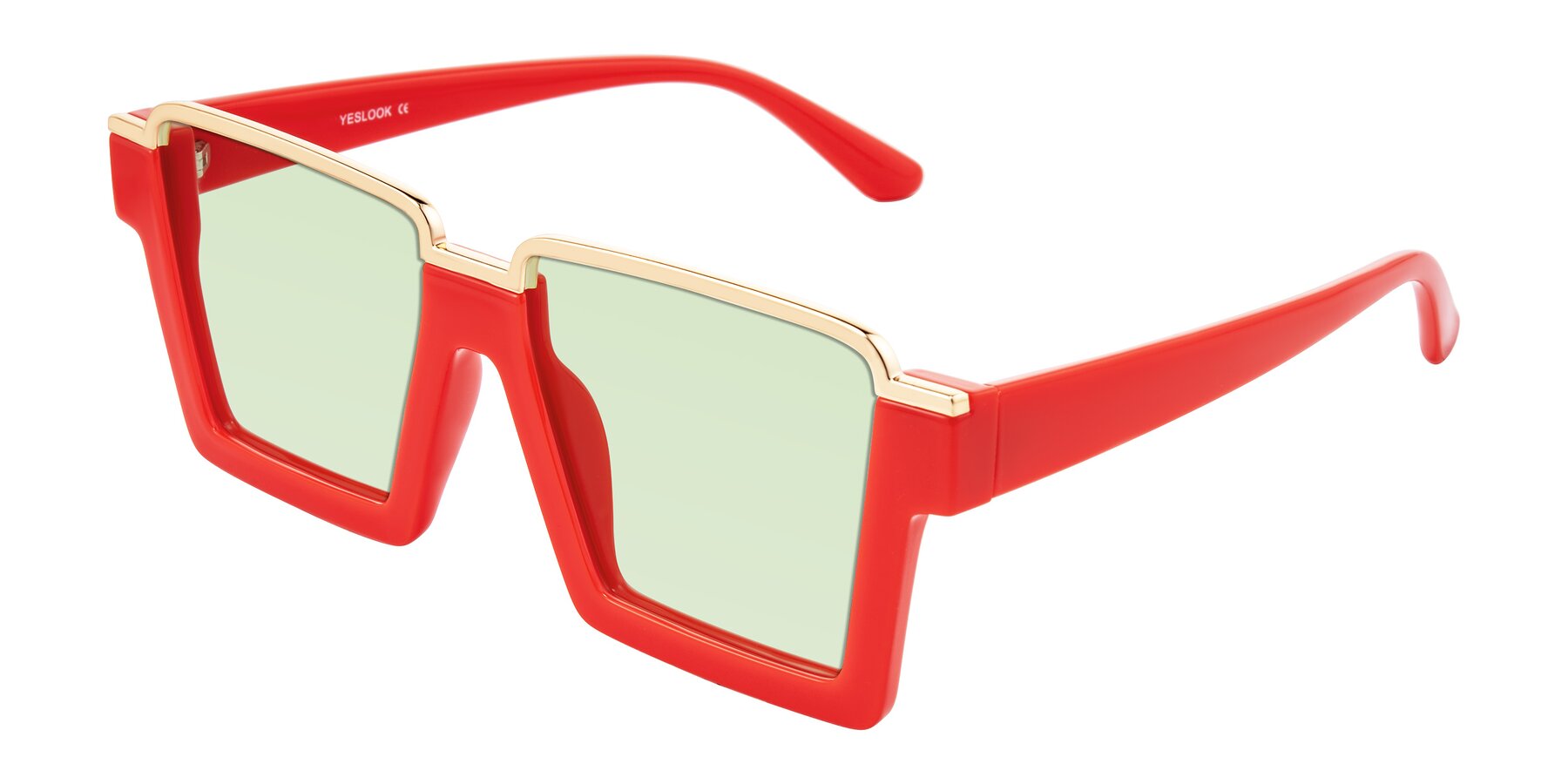 Angle of Reyes in Red with Light Green Tinted Lenses