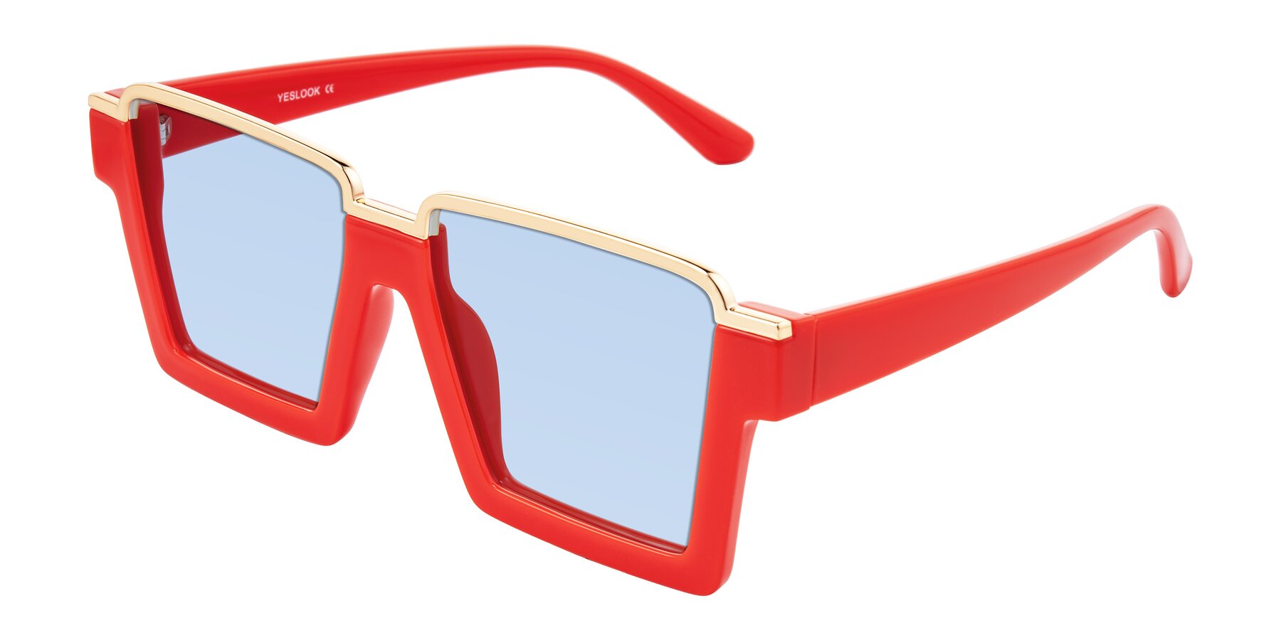 Angle of Reyes in Red with Light Blue Tinted Lenses
