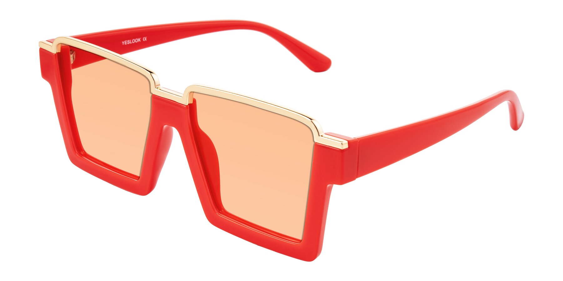 Angle of Reyes in Red with Light Orange Tinted Lenses