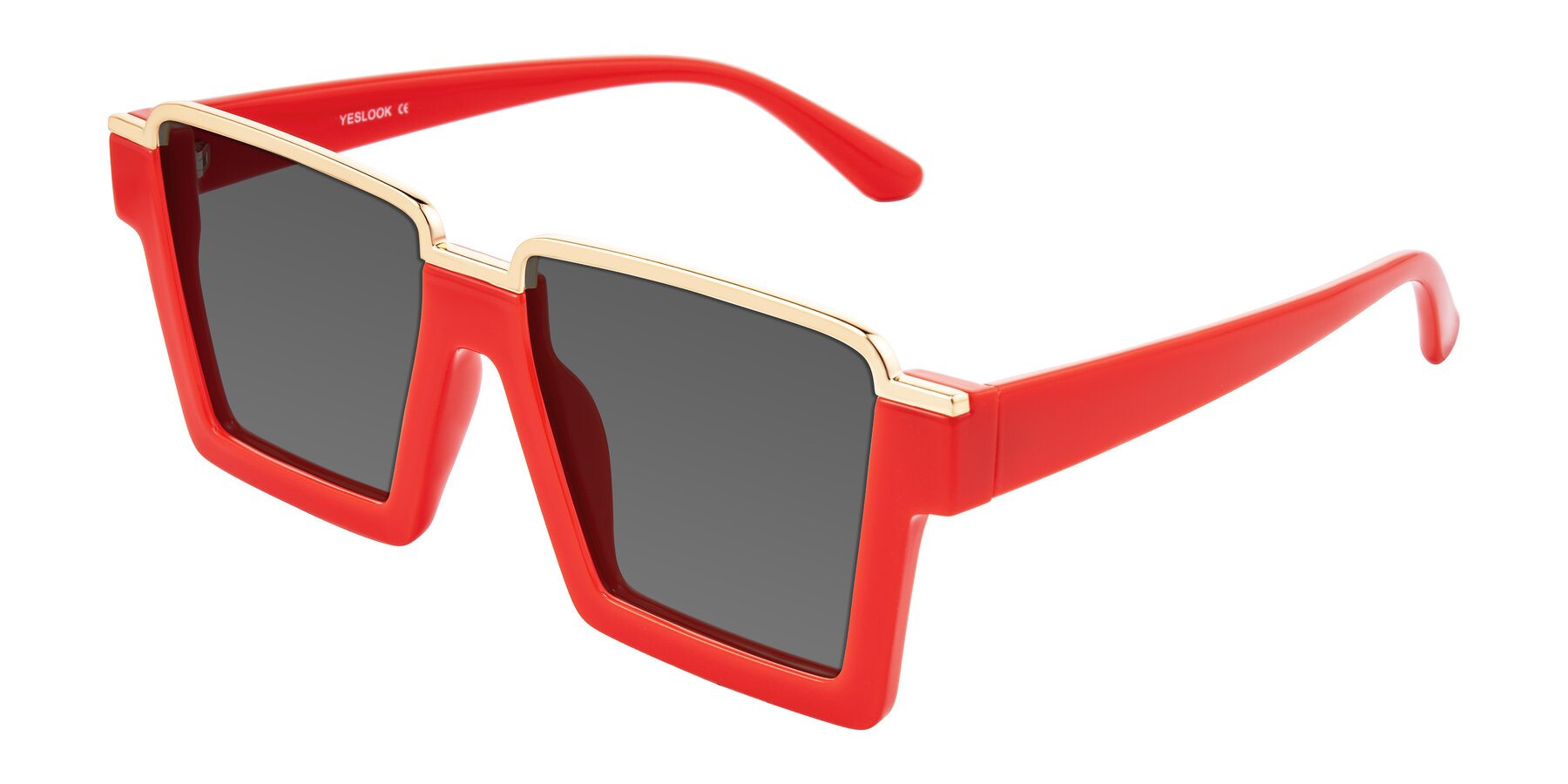 Angle of Reyes in Red with Medium Gray Tinted Lenses