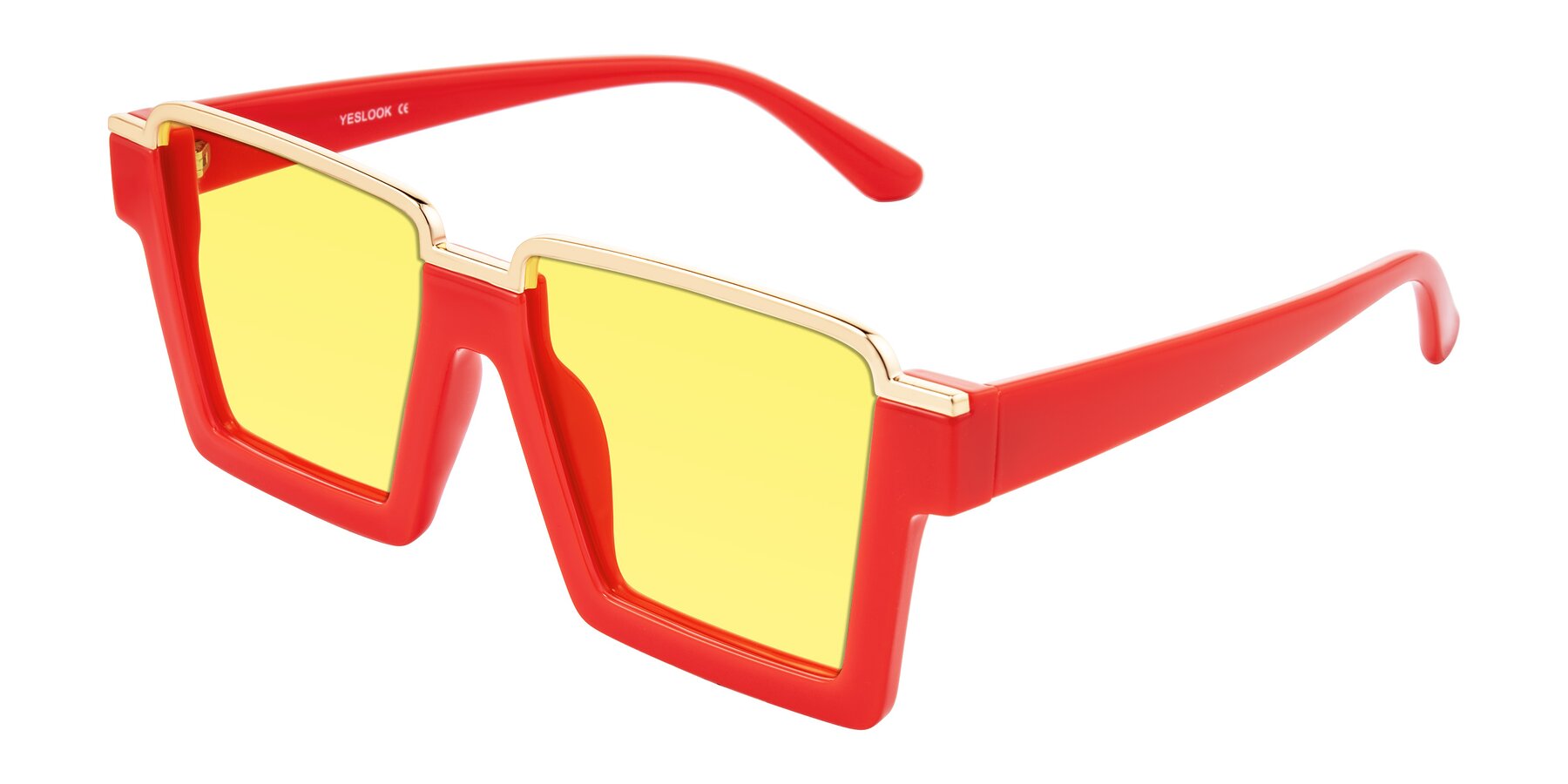 Angle of Reyes in Red with Medium Yellow Tinted Lenses
