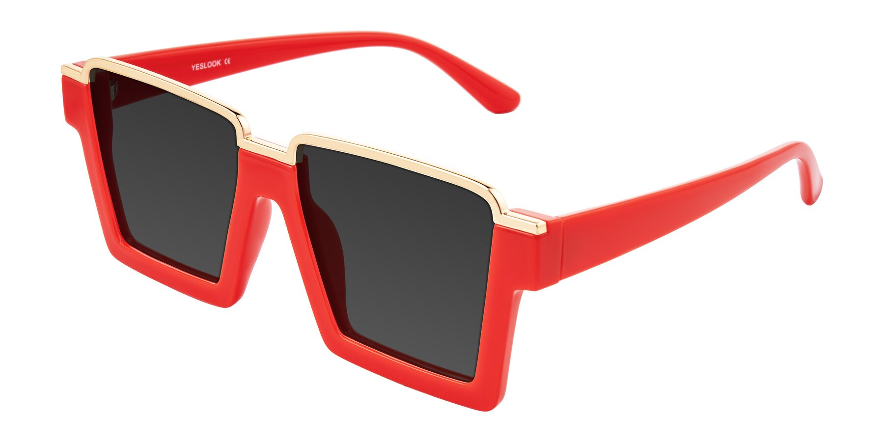 Angle of Reyes in Red with Gray Tinted Lenses