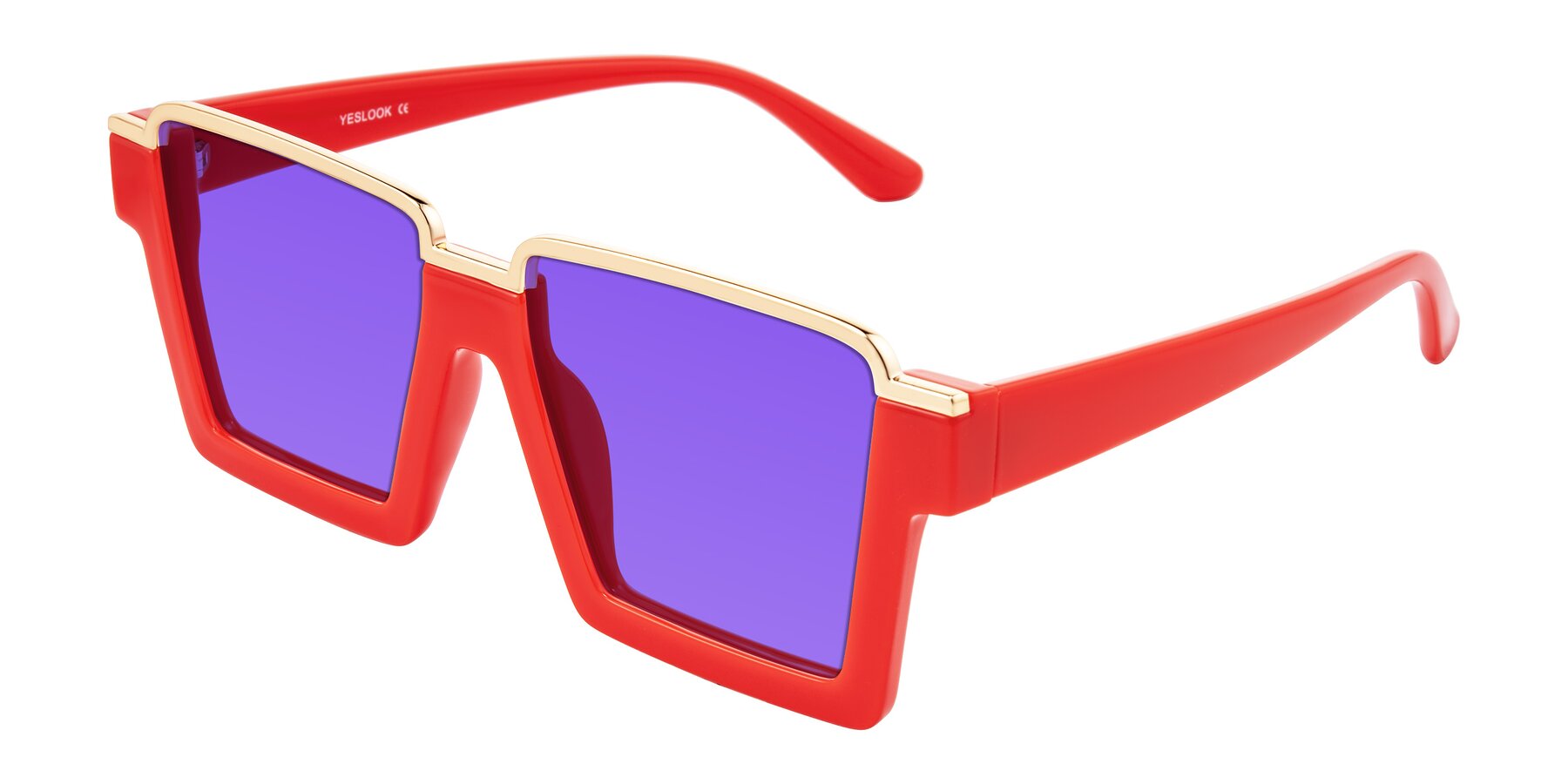 Angle of Reyes in Red with Purple Tinted Lenses
