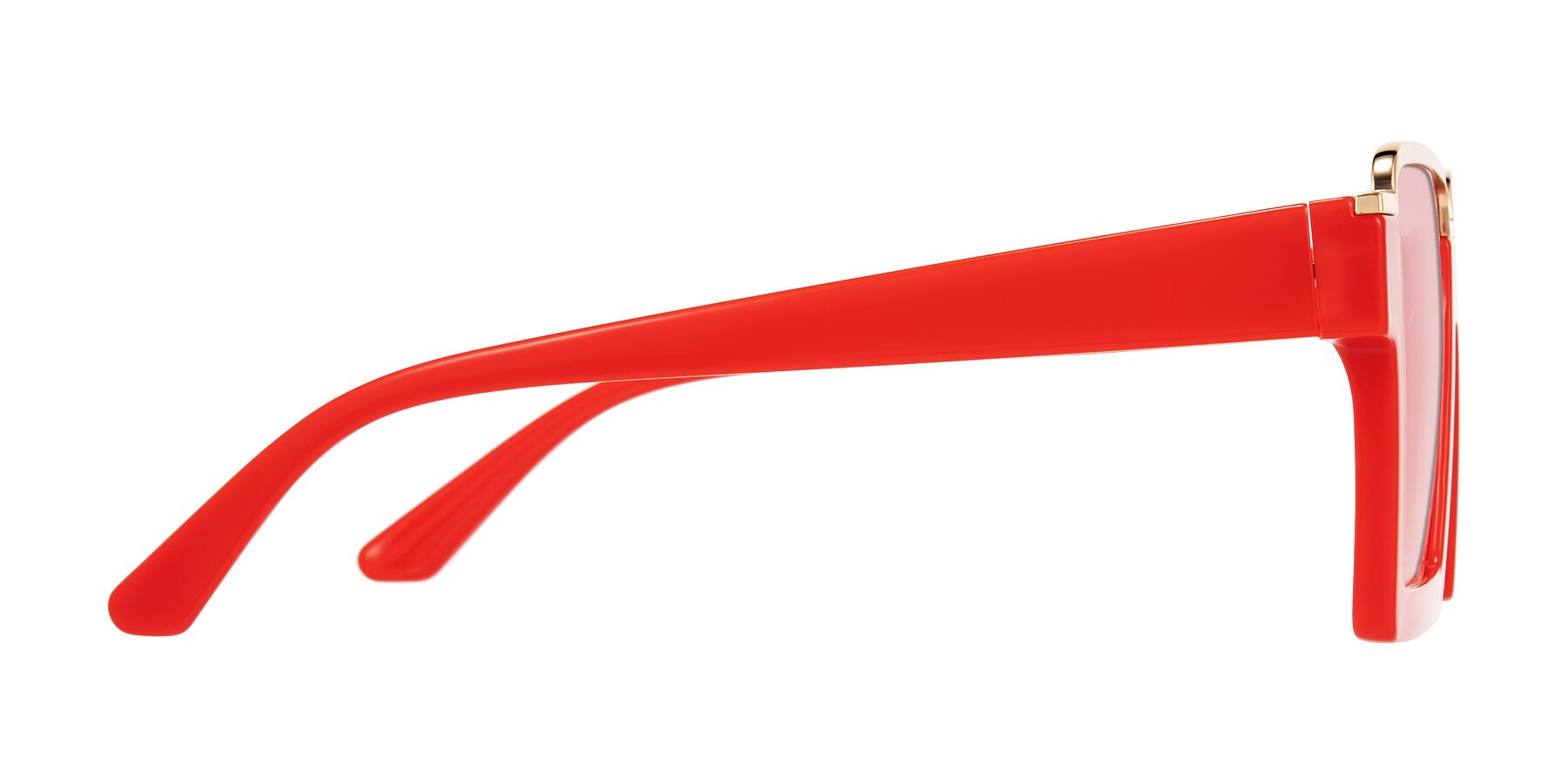 Side of Reyes in Red with Light Garnet Tinted Lenses