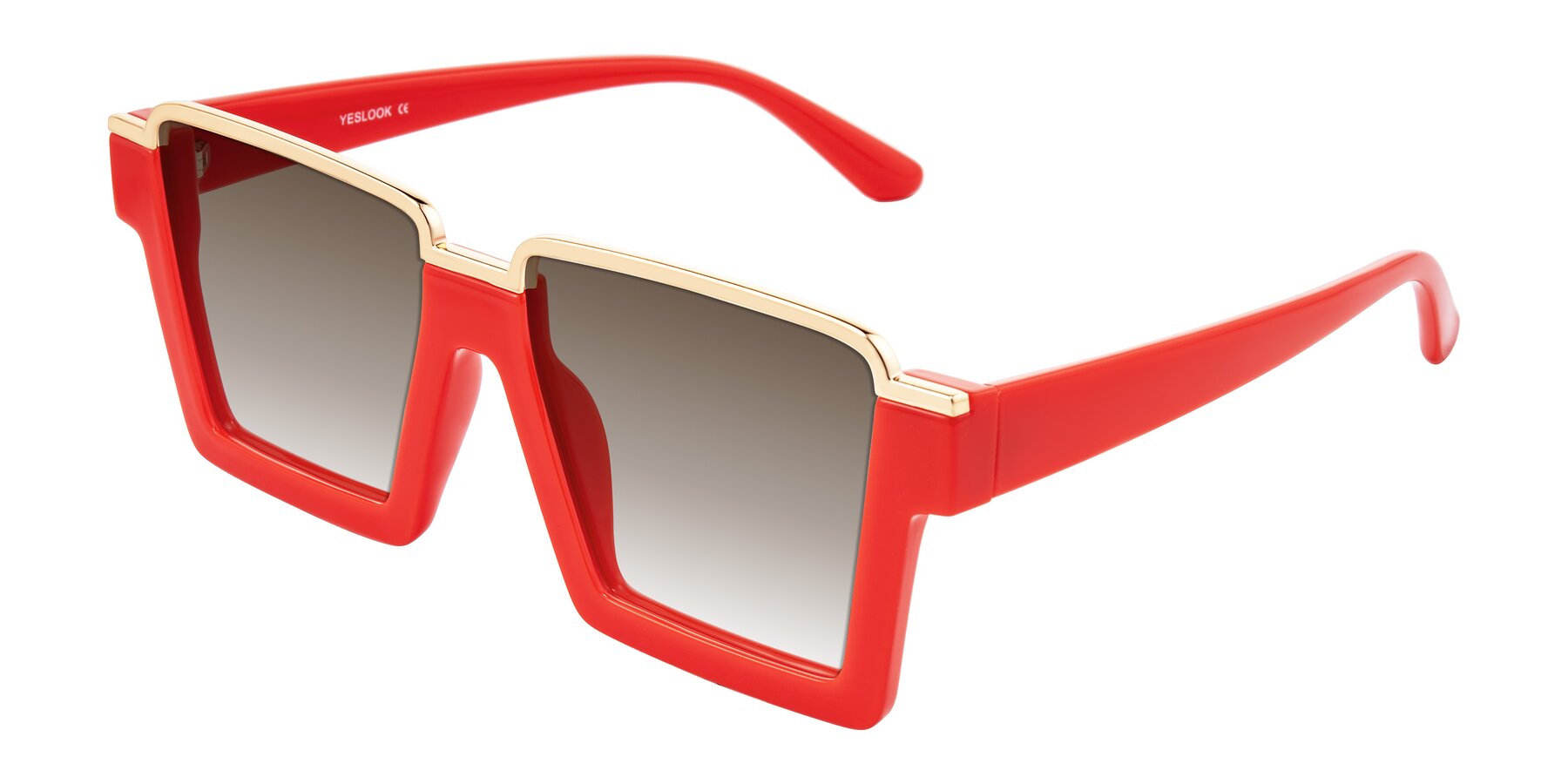 Angle of Reyes in Red with Brown Gradient Lenses