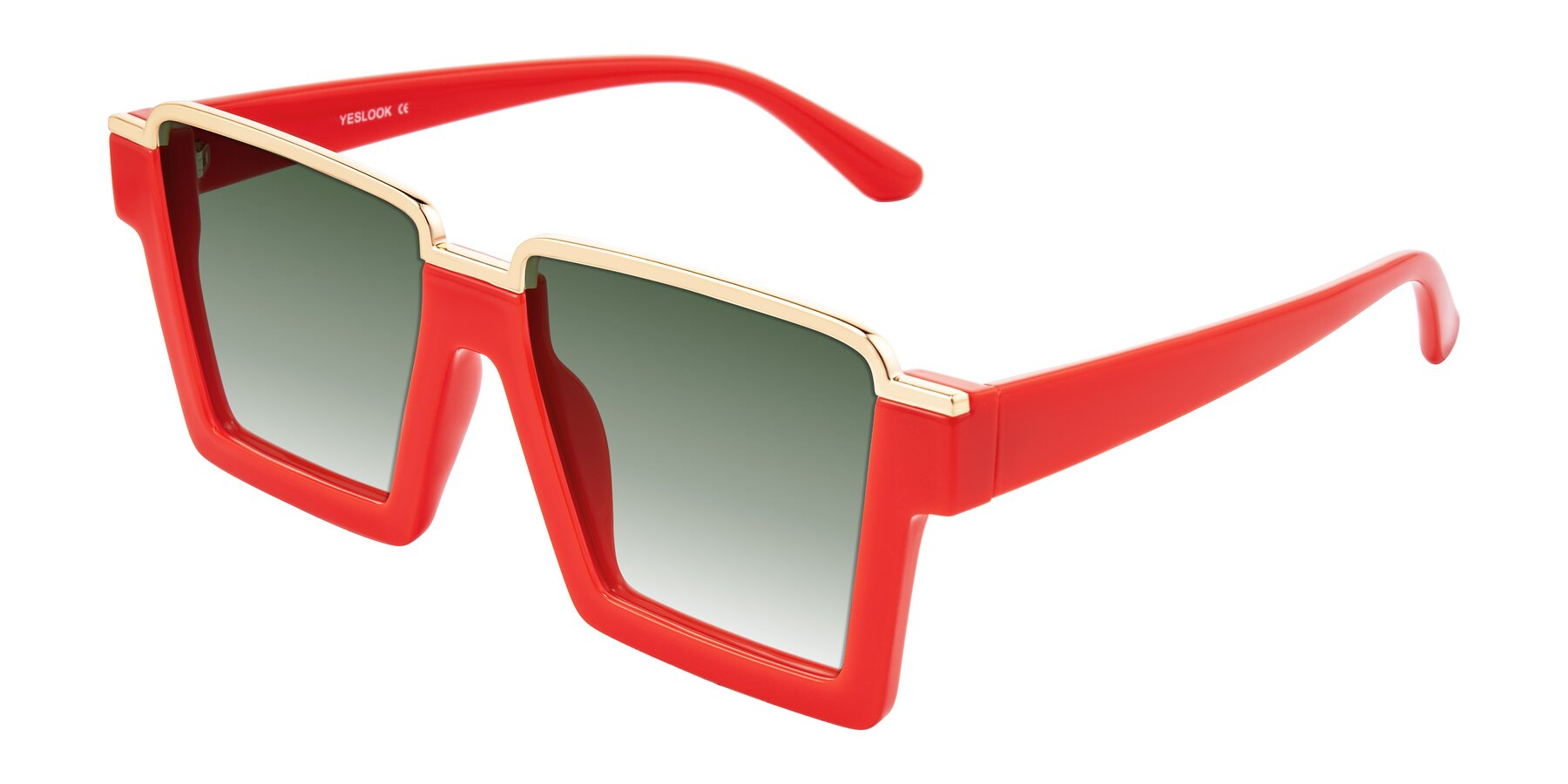 Angle of Reyes in Red with Green Gradient Lenses
