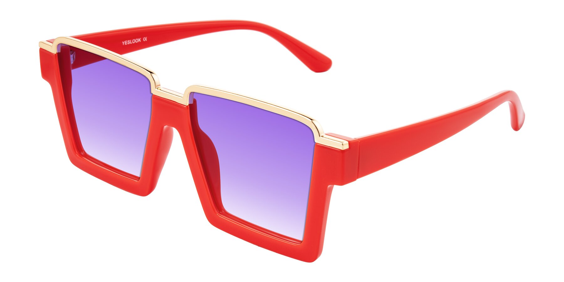 Angle of Reyes in Red with Purple Gradient Lenses